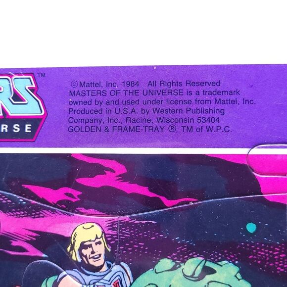 Vintage Mattel 1984 MOTU Golden He-Man Battlecat Frame Tray Puzzle. New - Picture 7 of 8